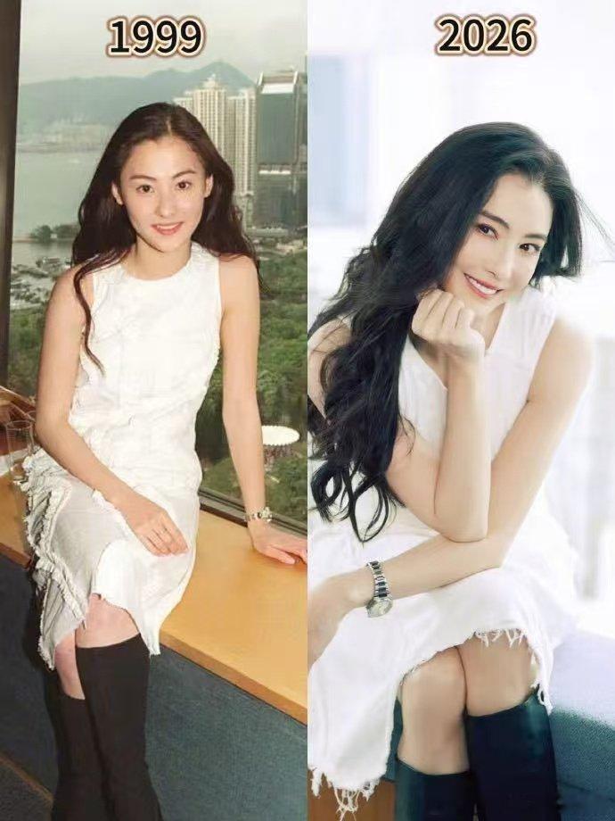 张柏芝说香港一步就是一部电影 看张柏芝翻出14岁的旧照，对比现在依旧惊艳，岁月没
