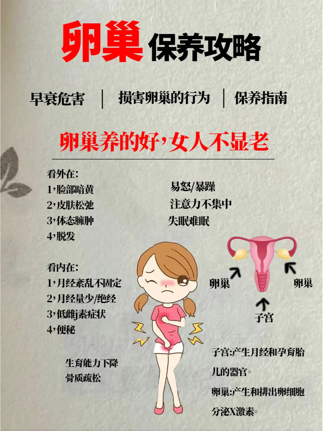 卵巢养不好，女人长得老！