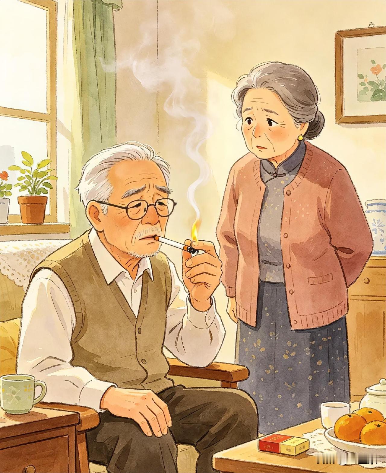 老头抽烟又点错位置，差点把手烫着，幸亏又被我发现及时把烟调整过来。

中午睡醒觉