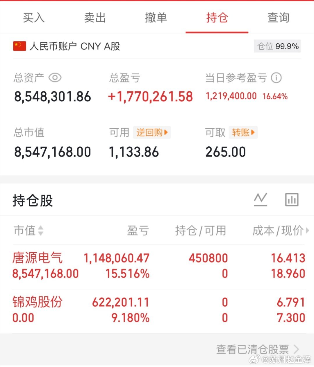 起点：100万本金目标：一年10倍收益（第106天）承诺：全程实盘记录，不藏私、