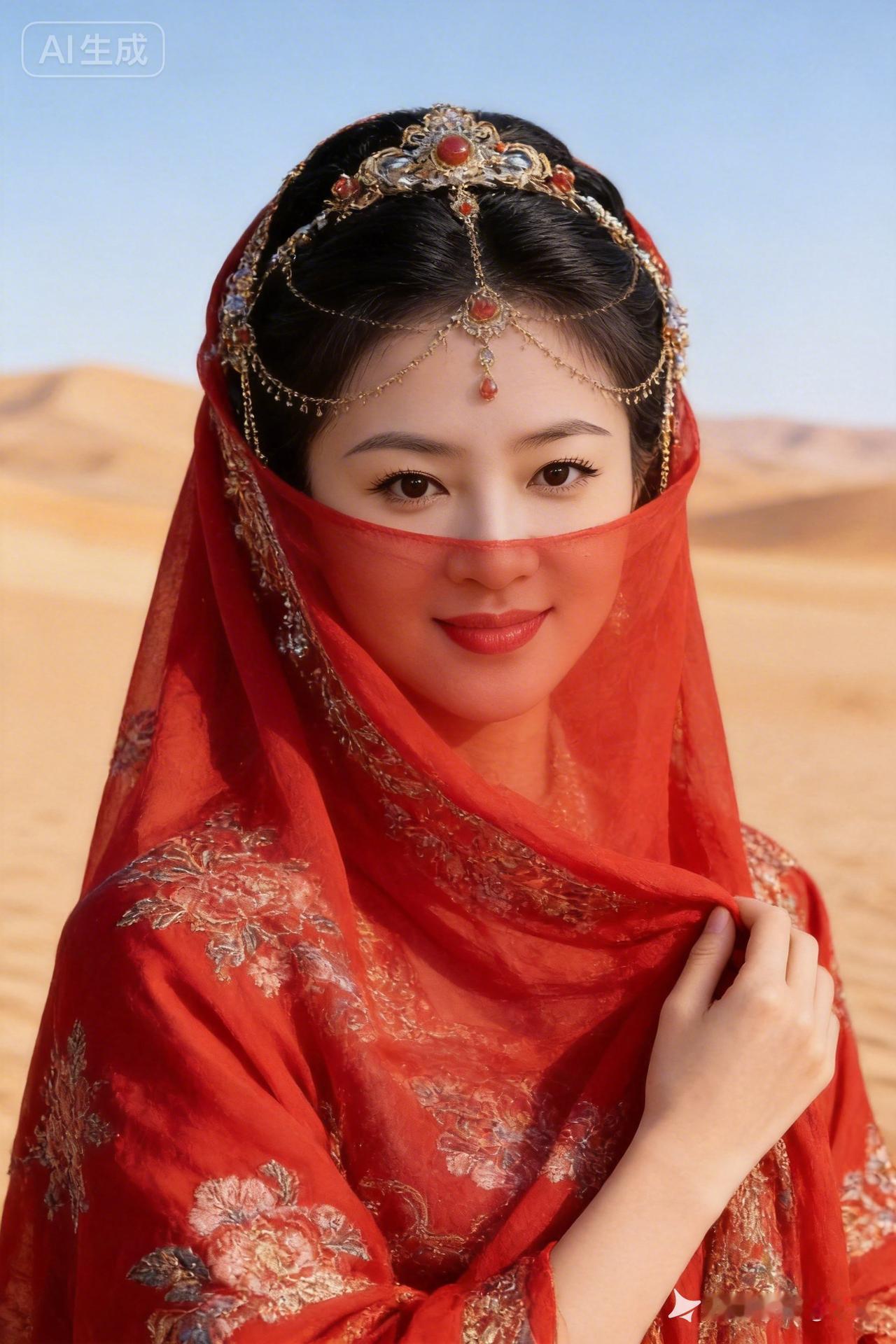 沙漠中的红衣美人，惊艳了整个世界！🌵💃🏻
