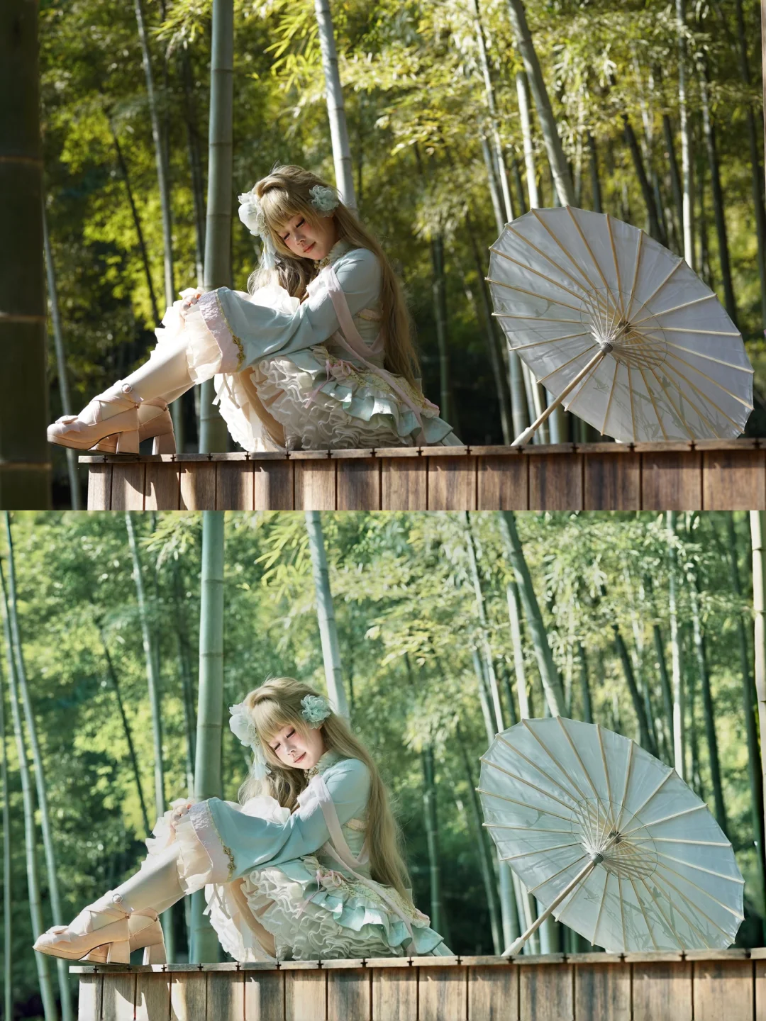 lolita修图调色前后对比图