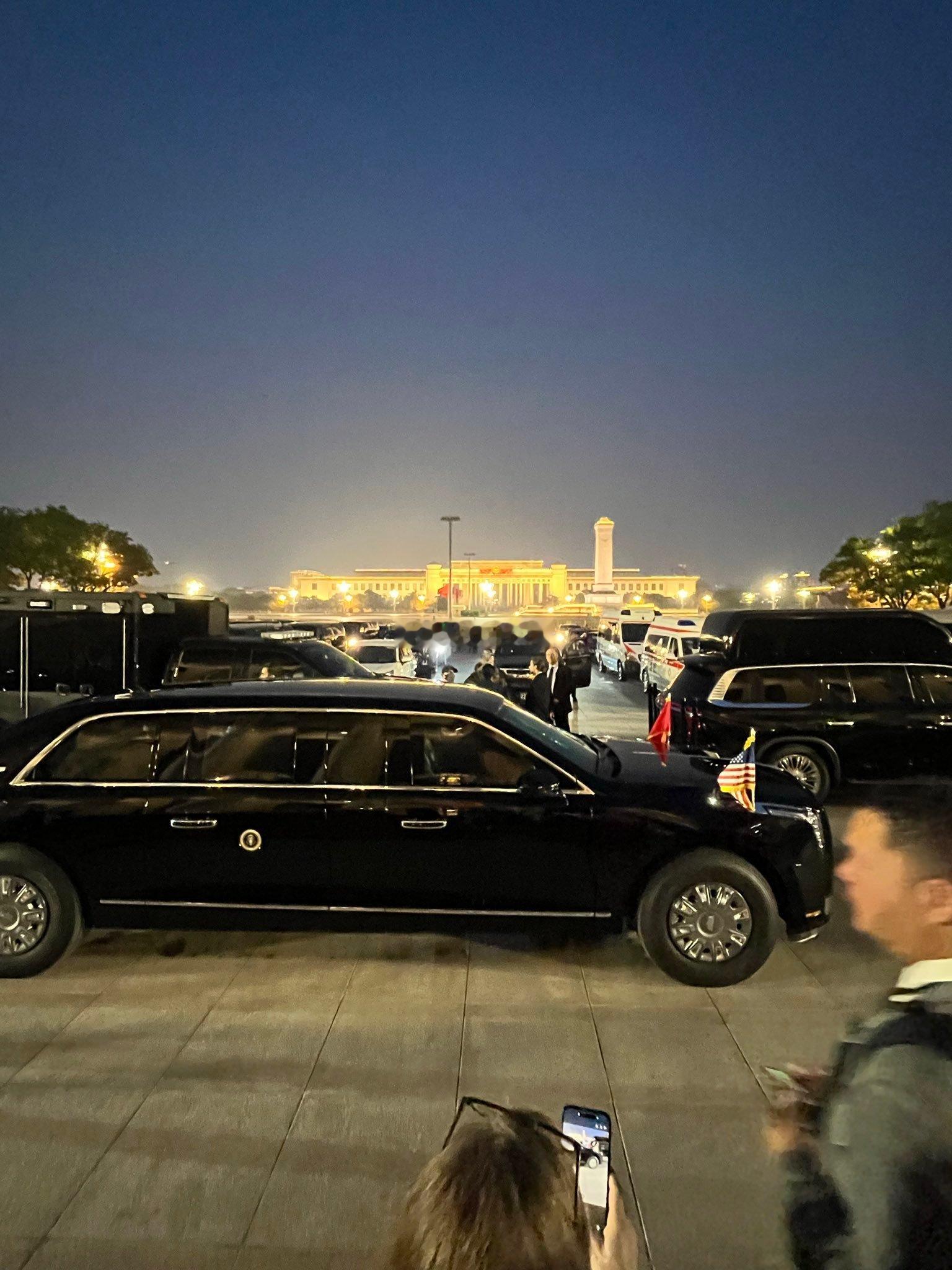 特朗普访华欢迎宴会特朗普专车 