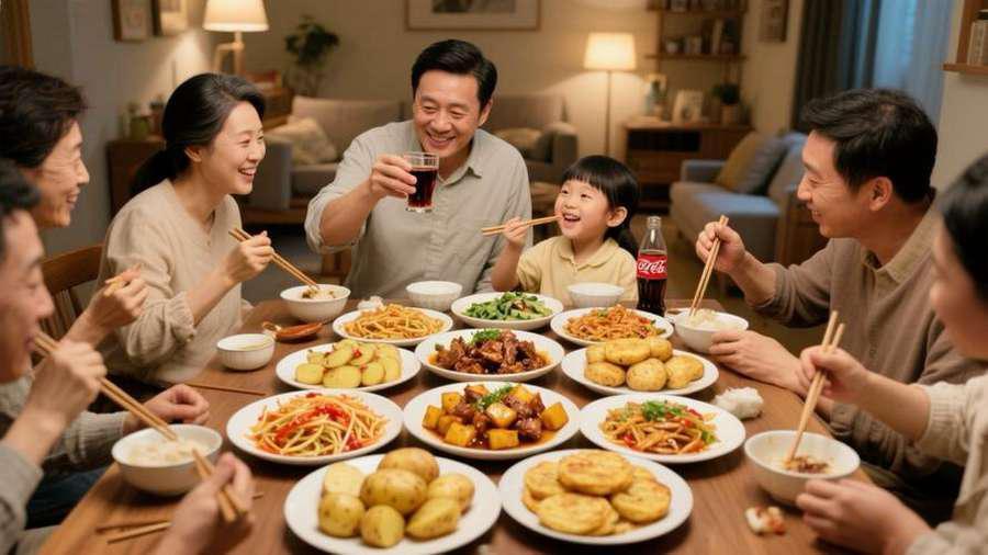 上个月吧，去我一个老同学家里头吃饭。
怎么说呢，她家那个饭桌上啊，从头到尾没人说