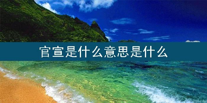 最近，汪峰与章子怡官宣离婚，“官宣”一词又出现在了网络媒体上，我一直不明白什么是
