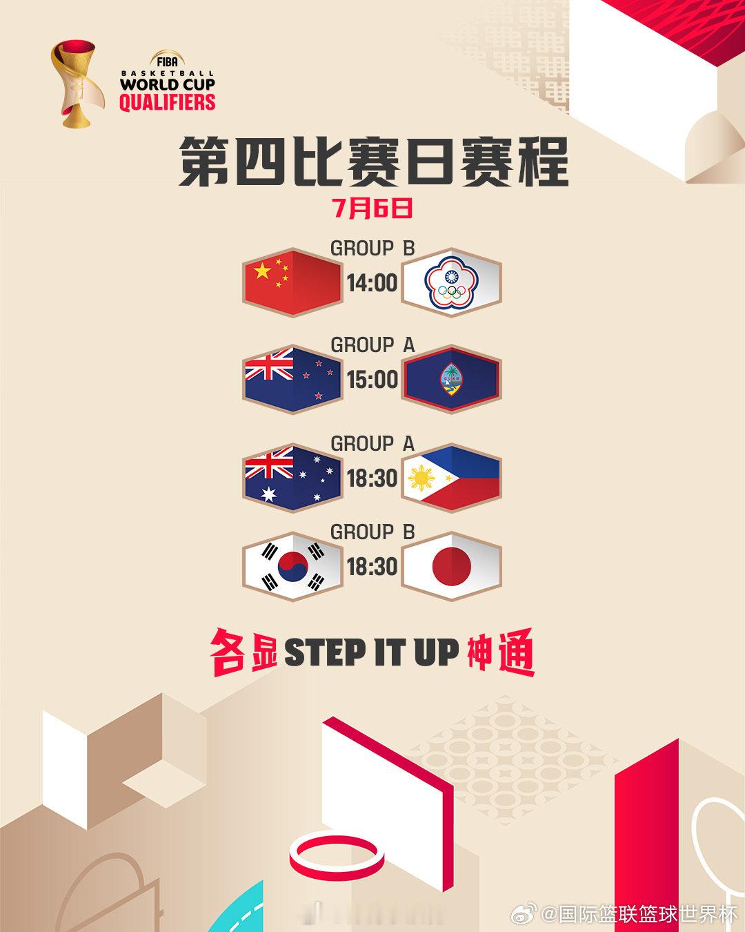 2027 FIBA世界杯 亚洲区预选赛第3️⃣窗口期第4️⃣比赛日赛程⭐️ 北京