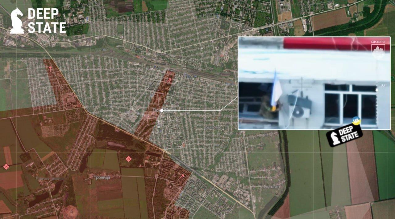 乌克兰第425斯卡拉突击团的士兵在波克罗夫斯克市议会大楼升起乌克兰国旗的地理位置