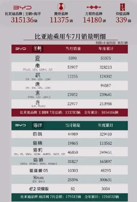 比亚迪虚报数据，他们公布7月份小海鸥的销量是44000+，实际只有22000+，