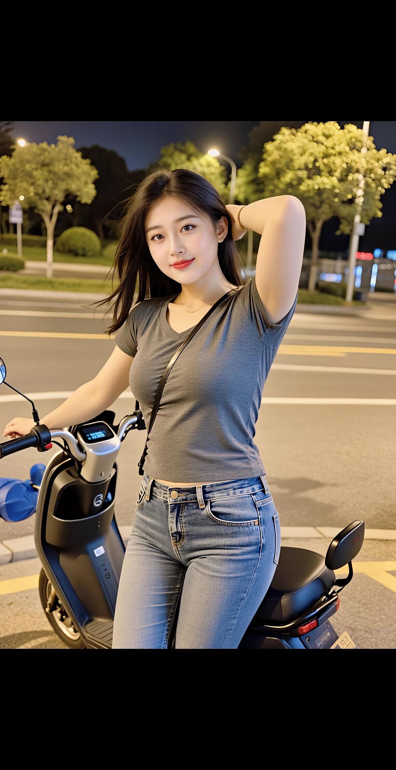 清纯甜美 牛仔裤穿搭 微胖女生  随变ai随便玩 抖音ai创作