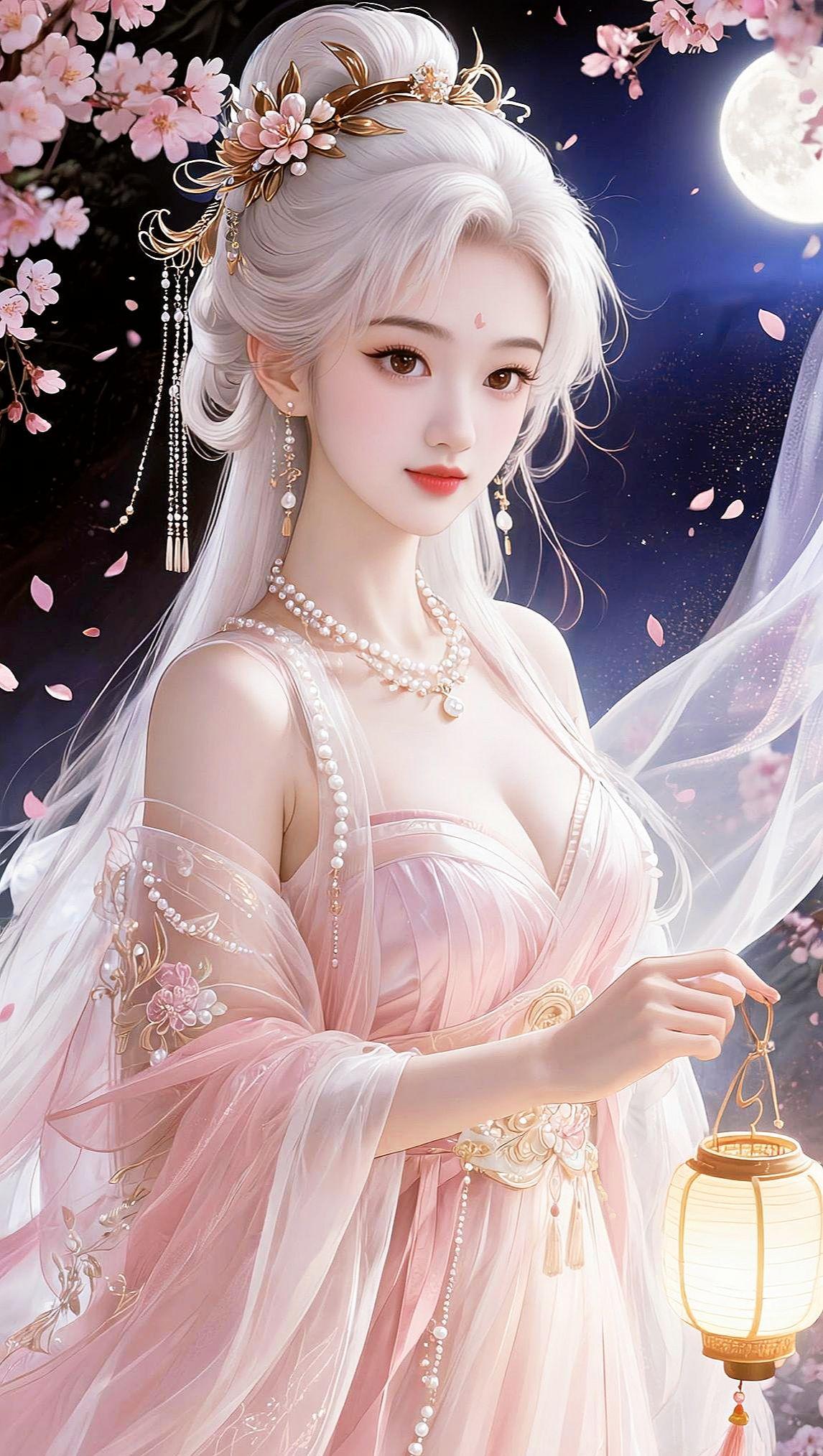 AI古风仙媛图 抖音ai创作 古风美人 你似携月而来的仙瑶 汉服小仙女