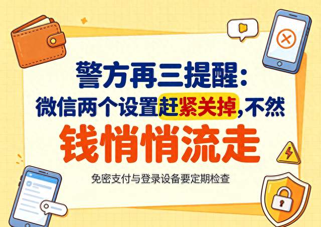 警方再三提醒：微信两个设置赶紧关掉，不然钱悄悄流走都不知道
