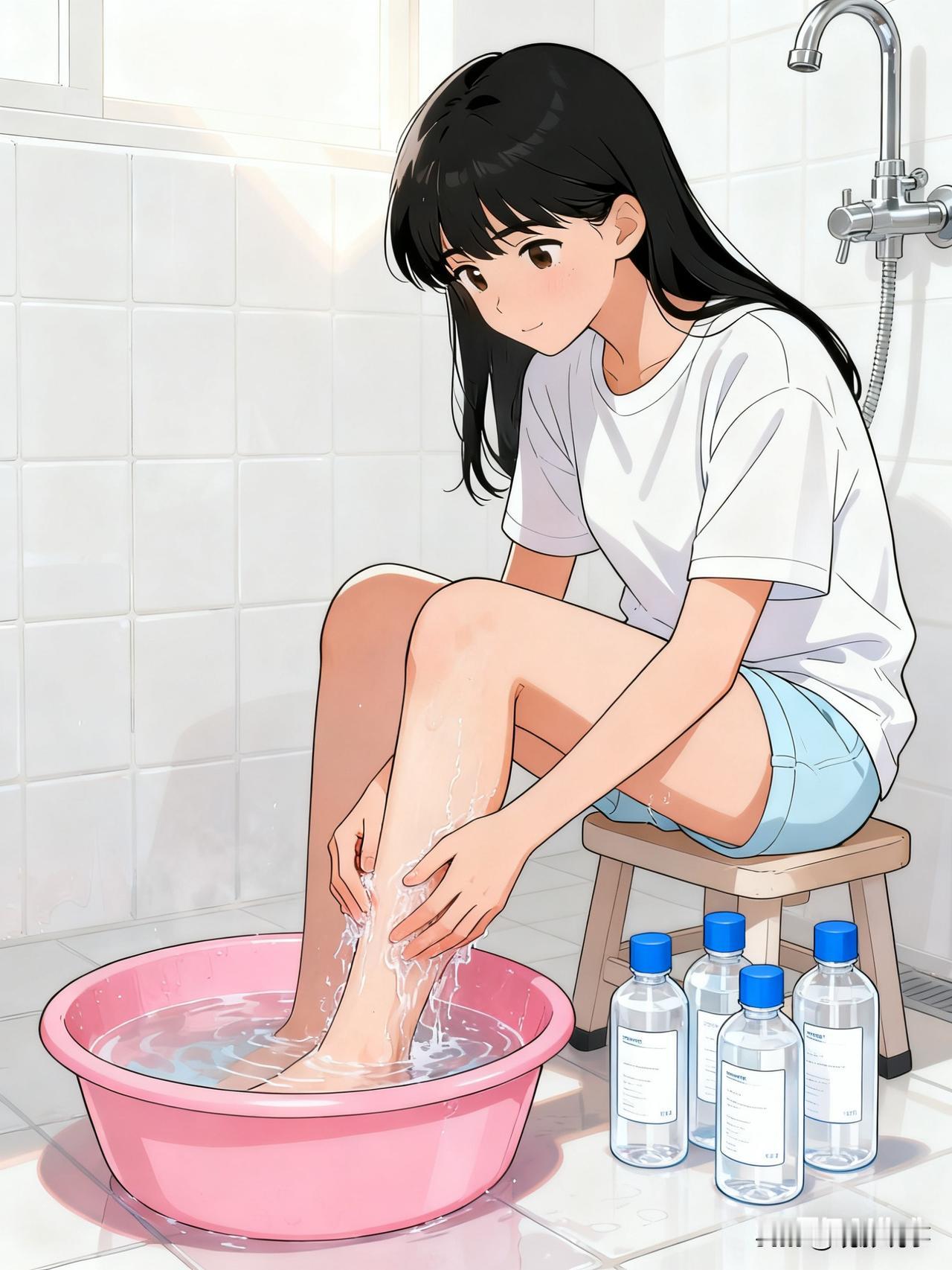 近期，一位年仅18岁的女大学生田田，每晚都会使用六瓶酒精仔细清洗她的双腿，这一过