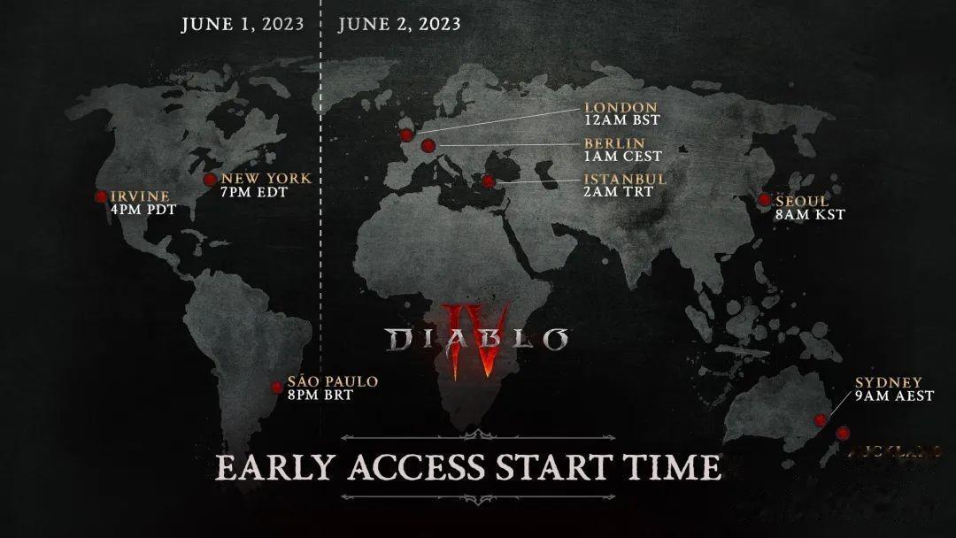暴雪公布了《暗黑破坏神4》全平台预载时间，此次预载时间全球统一，将在太平洋夏令时