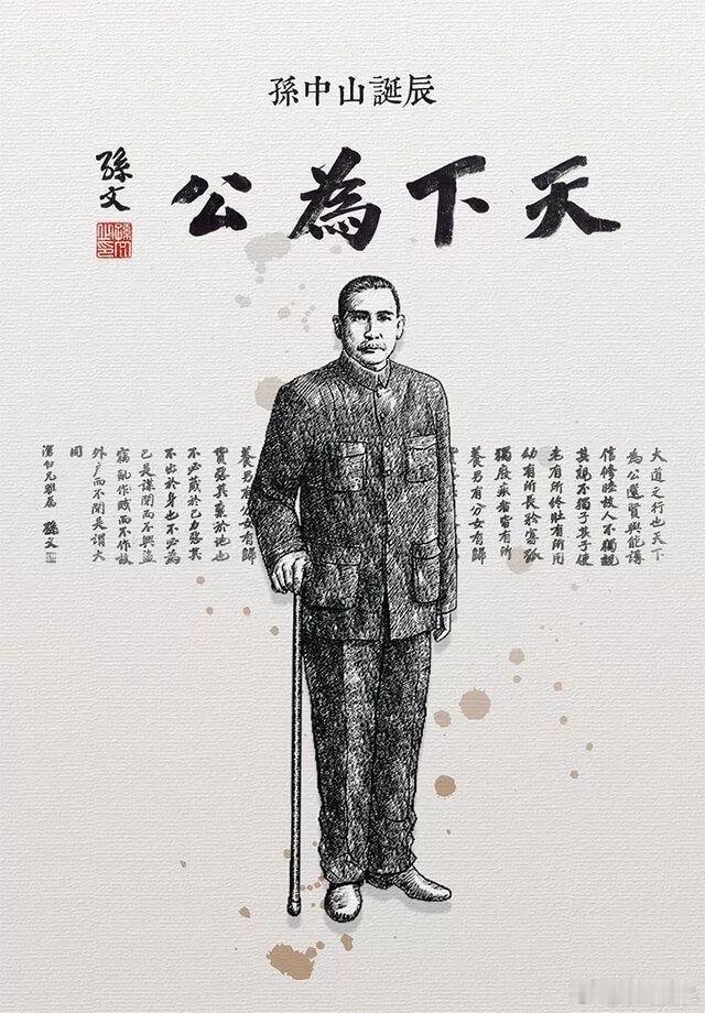 孙中山先生的一生是近代中国救亡图存的缩影。他提出三民主义，组建兴中会与同盟会，领
