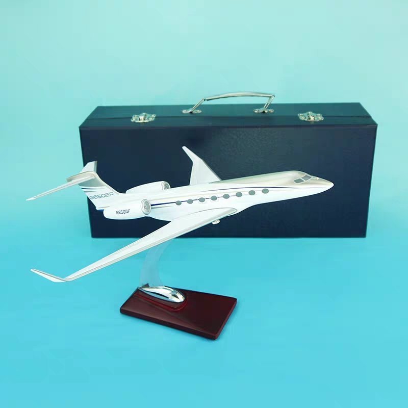 空中的士湾流G650/650ER私人飞机公务机模型 机身长32厘米 1:100 