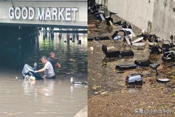 中国广州29日至30日遭遇破纪录暴雨侵袭，广园快速路高架瞬间积水成「高架河」，多