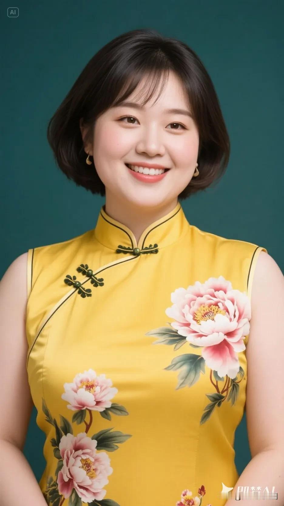 黄色牡丹旗袍美人微笑（177）为什么感觉穿旗袍的女性最漂亮 懂你的人和爱你的人哪