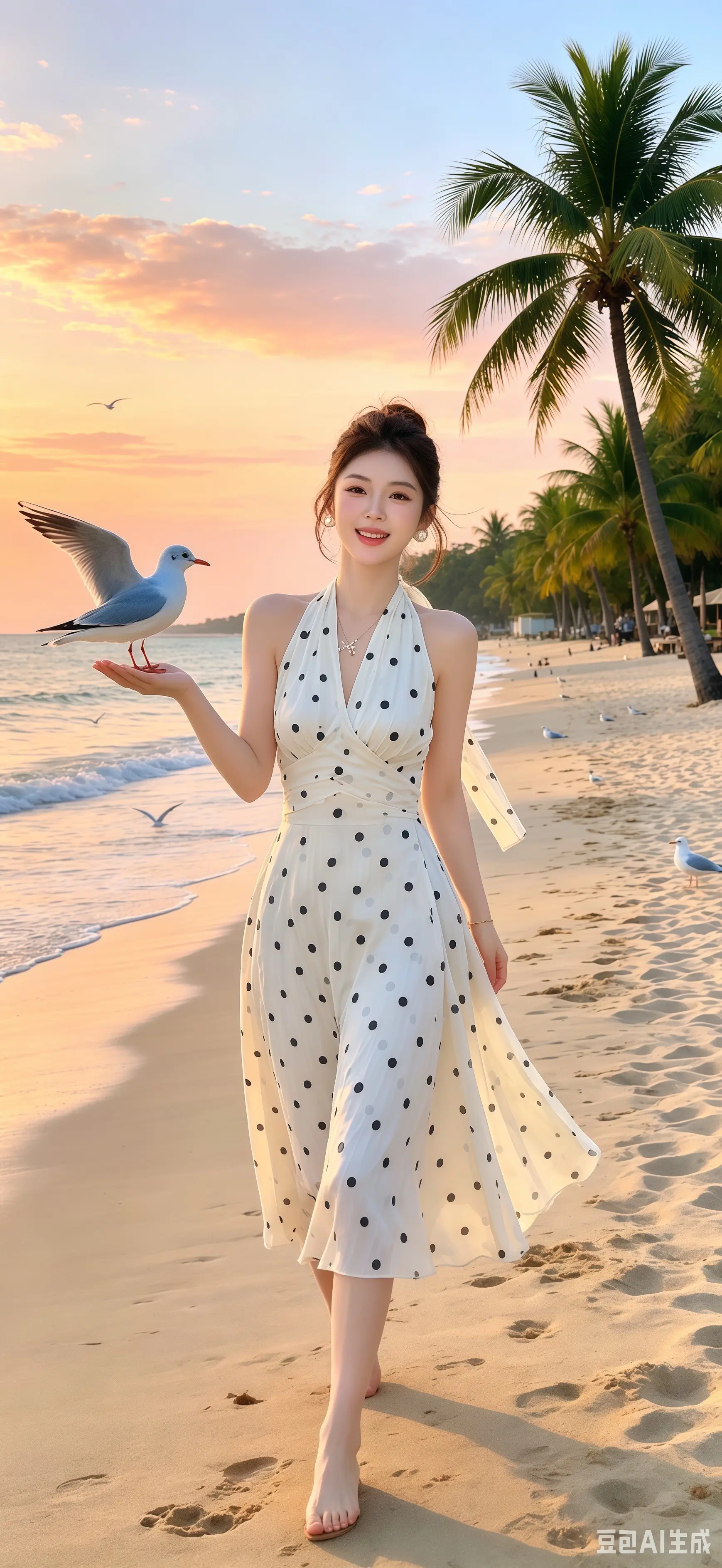 这套挂脖连衣裙也太仙了吧姐妹们