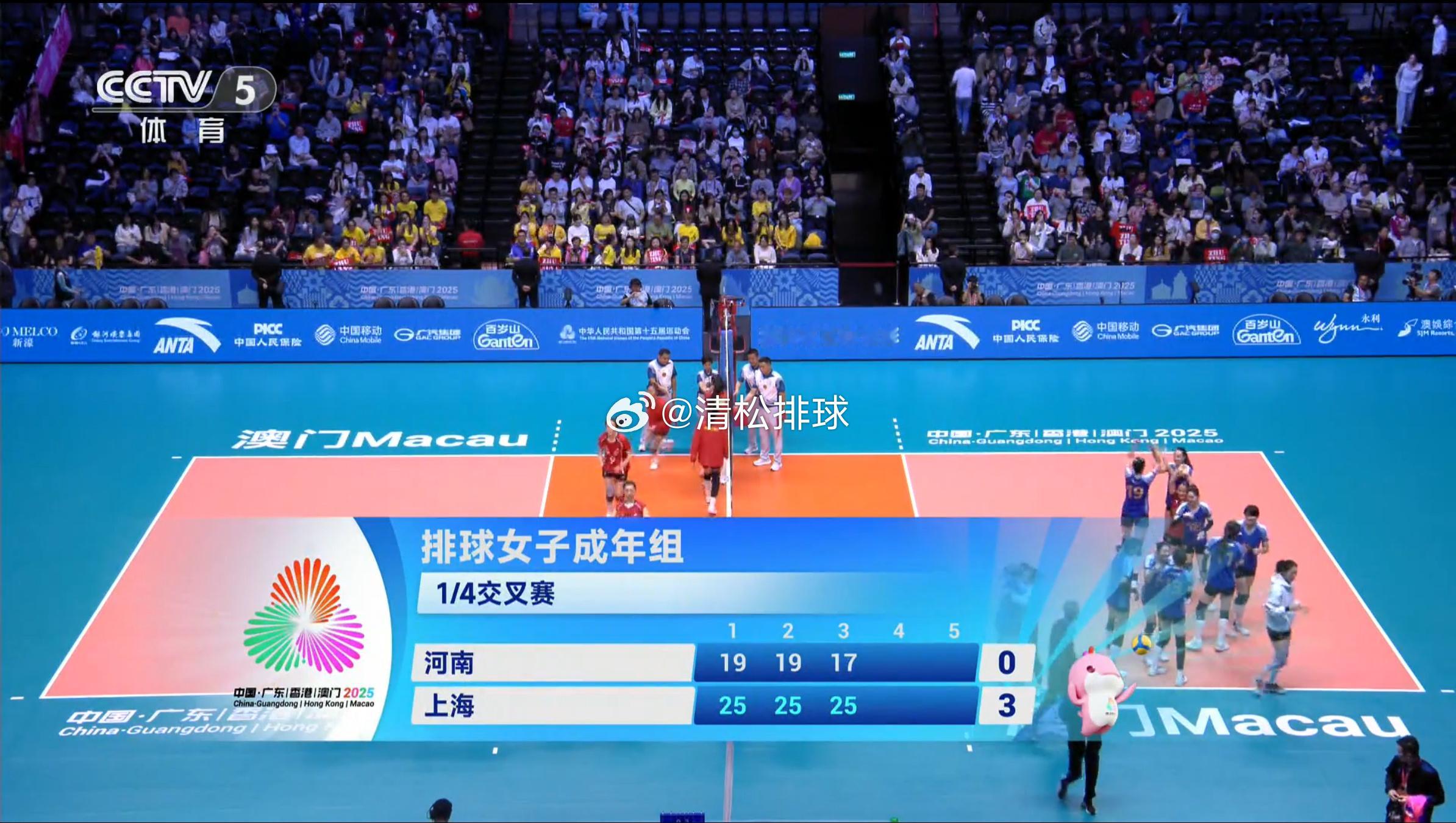 【赛后讨论】2025年第十五届全运会女排成年组1/4决赛，上海女排3-0河南女排