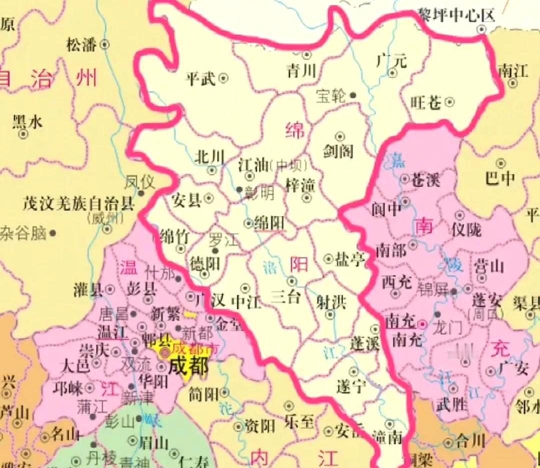 曾经的经济强区被拆分。

如今兄弟城市人均GDP差近一倍。

想当年，老绵阳地区