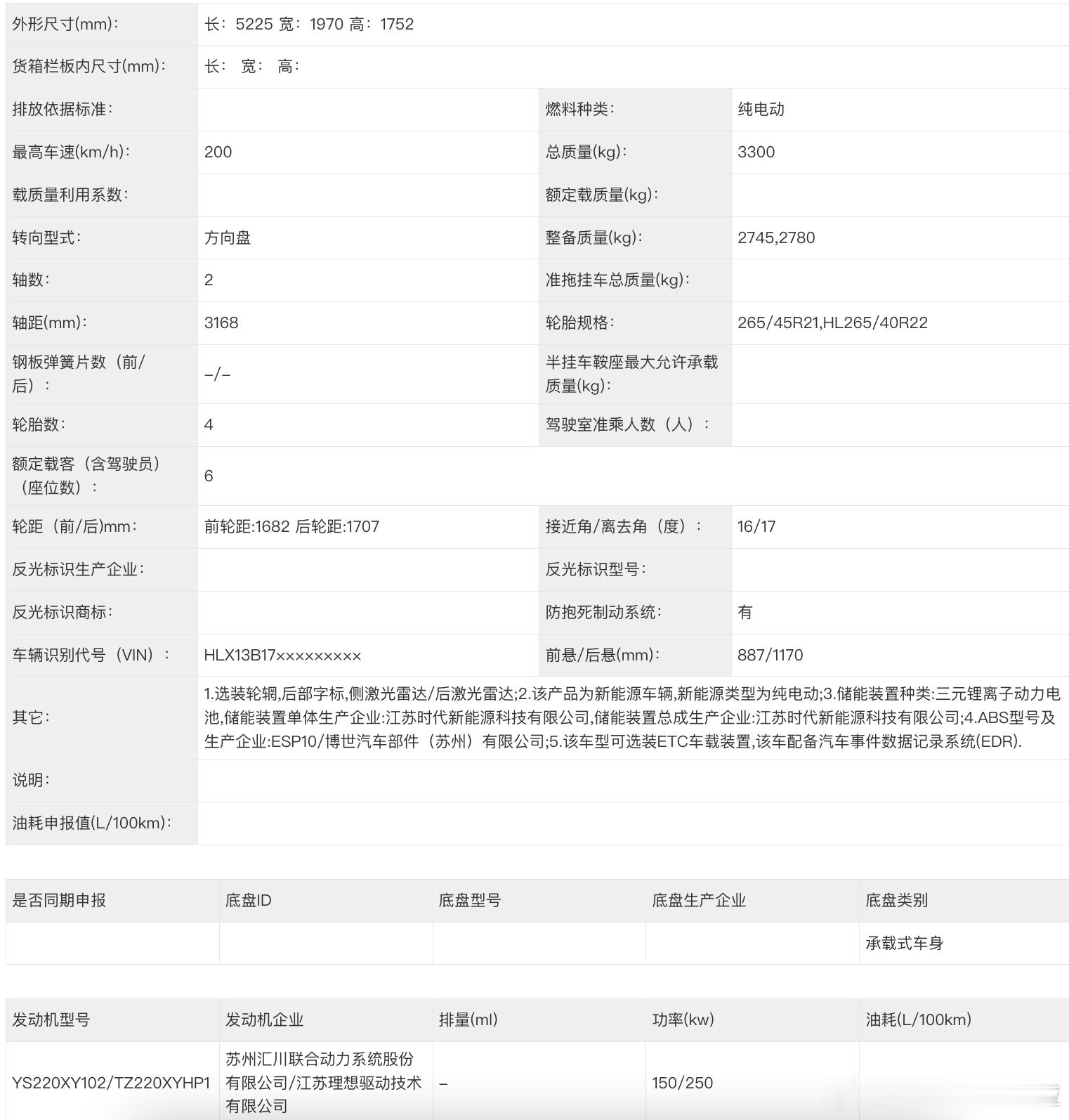 理想 i9 申报信息来了，一台六座 9 系旗舰产品。尺寸方面，新车长宽高分别是5