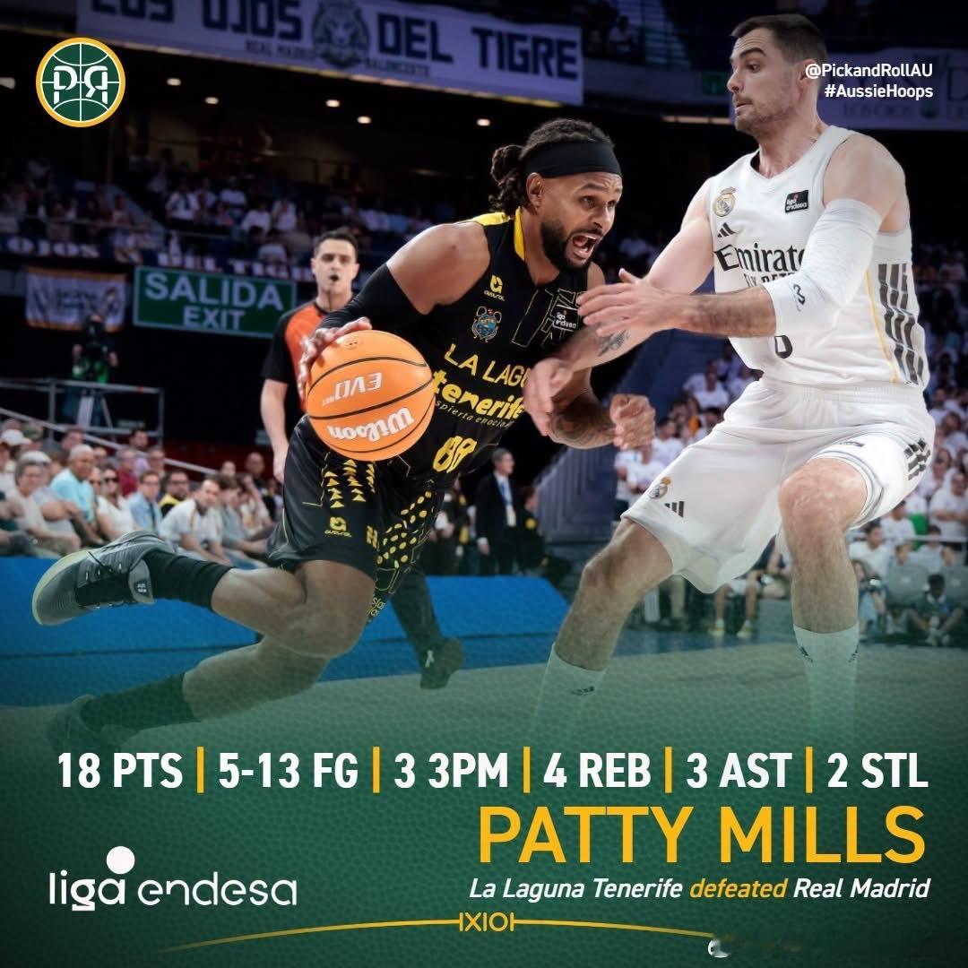 18分4板3助2断率领特内里费95:90 战胜皇马米尔斯应该可以打到40岁吧，期