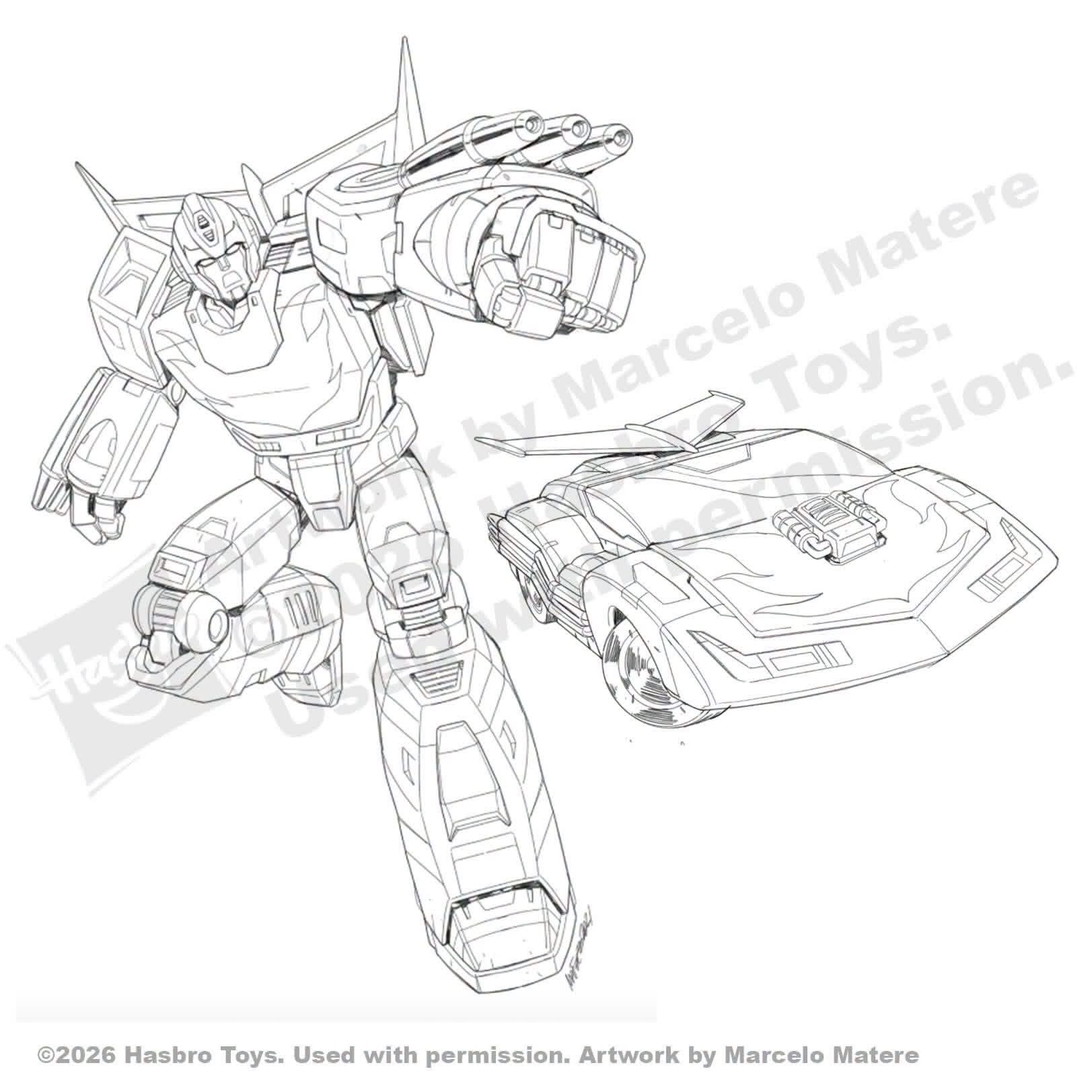 变形金刚 SS86 人物盒绘线稿 by Marcelo Matere：擎天柱，热