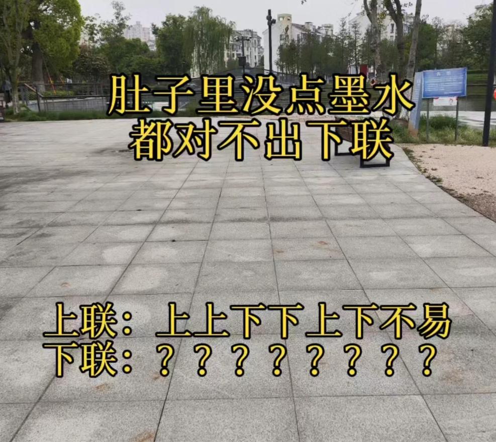 高难度对对联。肚子里没点墨水都对不出下联。
上联：上上下下上下不易
下联：