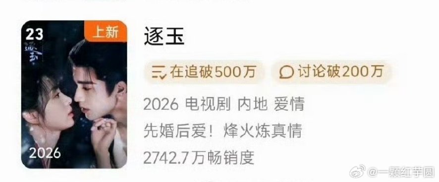 《逐玉》腾讯拉新年榜上升到23了！！！！！ 