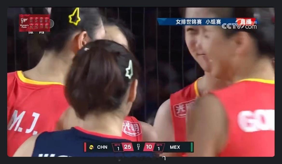 女排[超话]中国女排vs墨西哥女排 25-10，中国女排🇨🇳2-1领先墨西哥