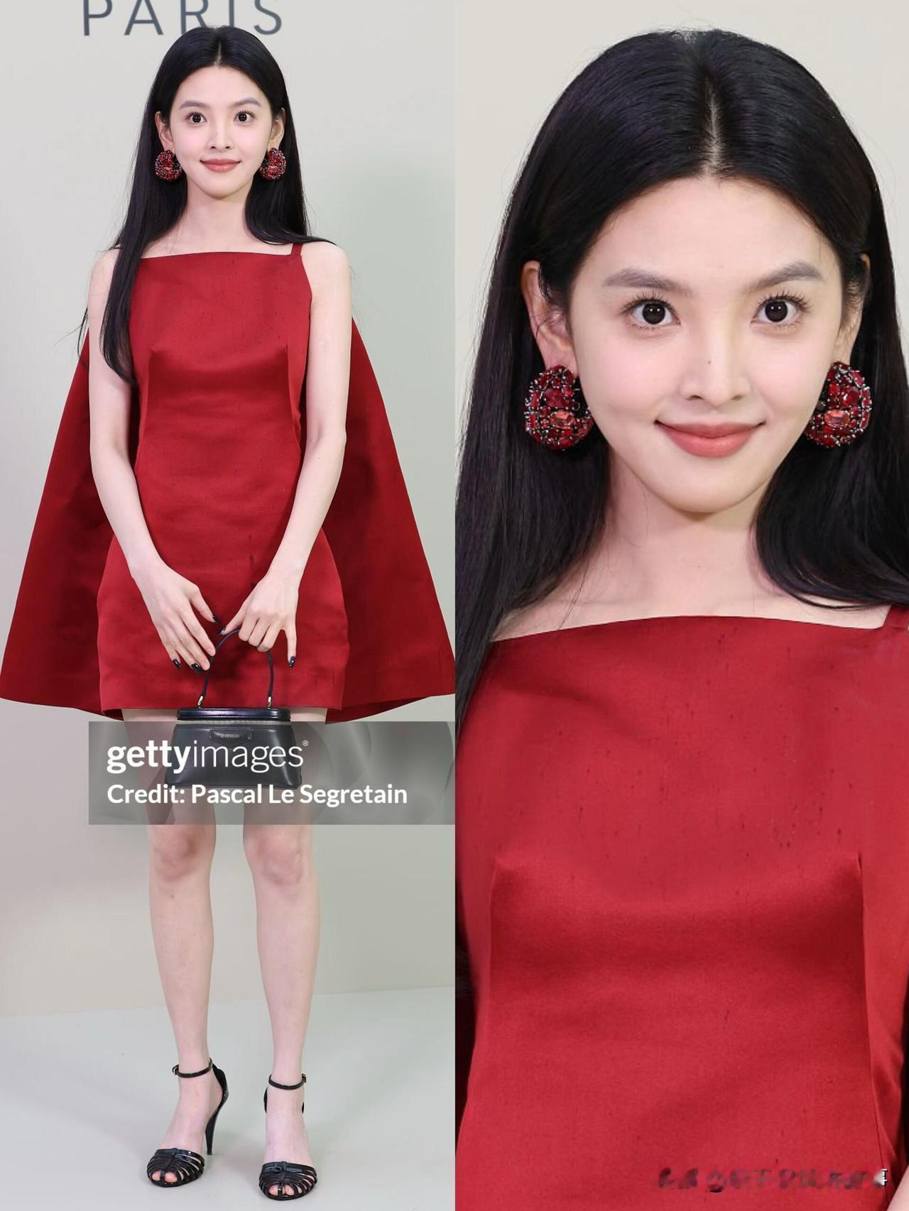 章若楠巴黎看秀造型曝光即引发讨论：单看脸蛋甜美能打，甚至有几张神似章泽天，可拉到