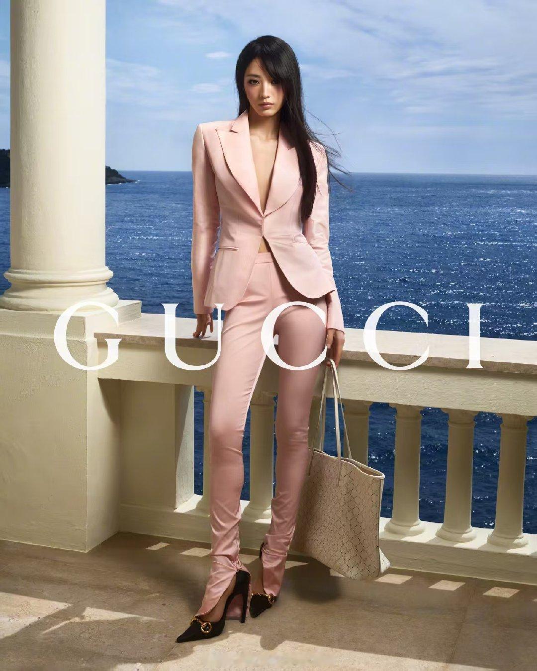 田曦薇粉色真空西装田曦薇gucci全球广告大片 田曦薇Gucci全球广告大片来啦