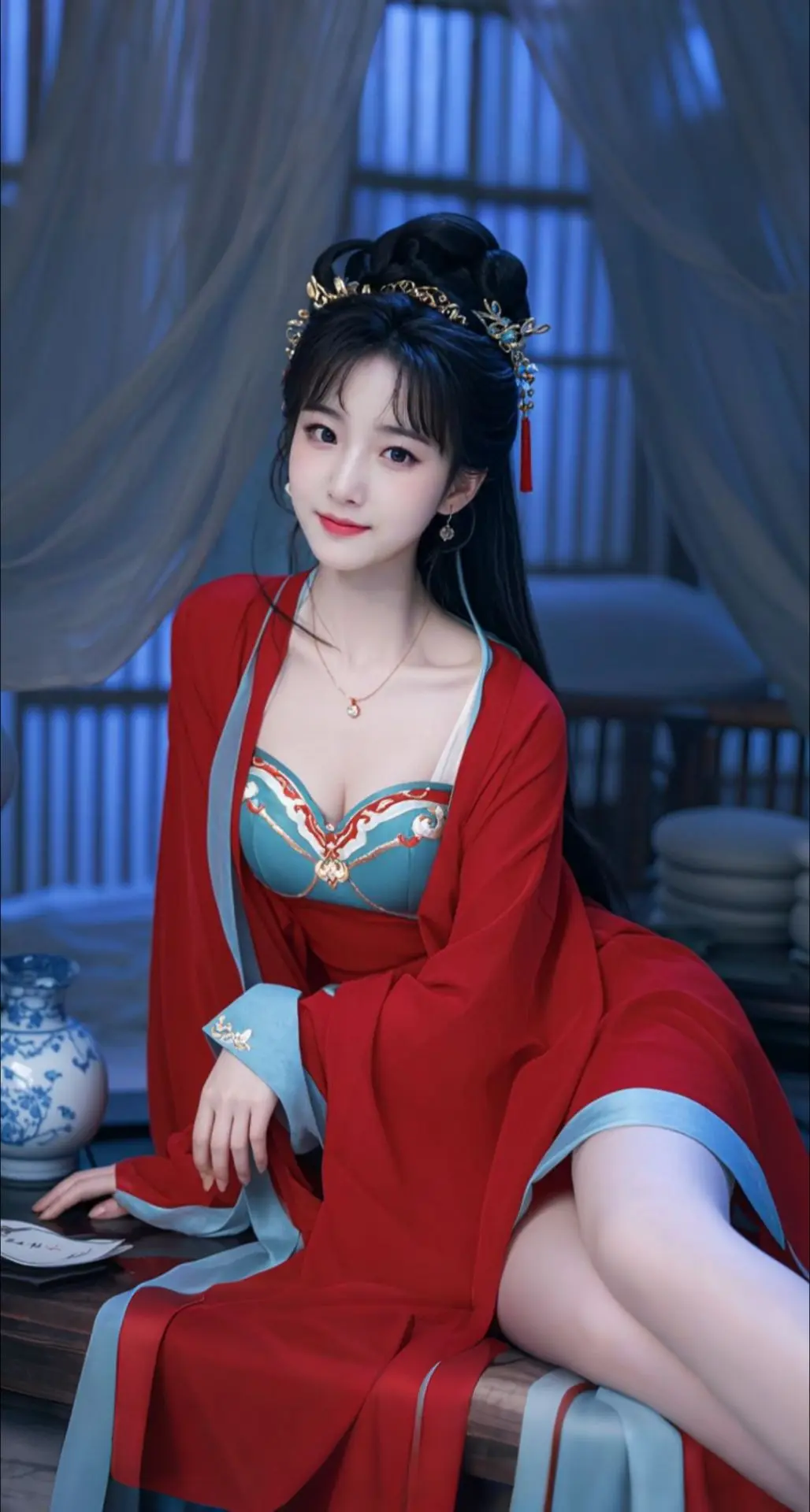 AI扩图 AI红榻妖姬