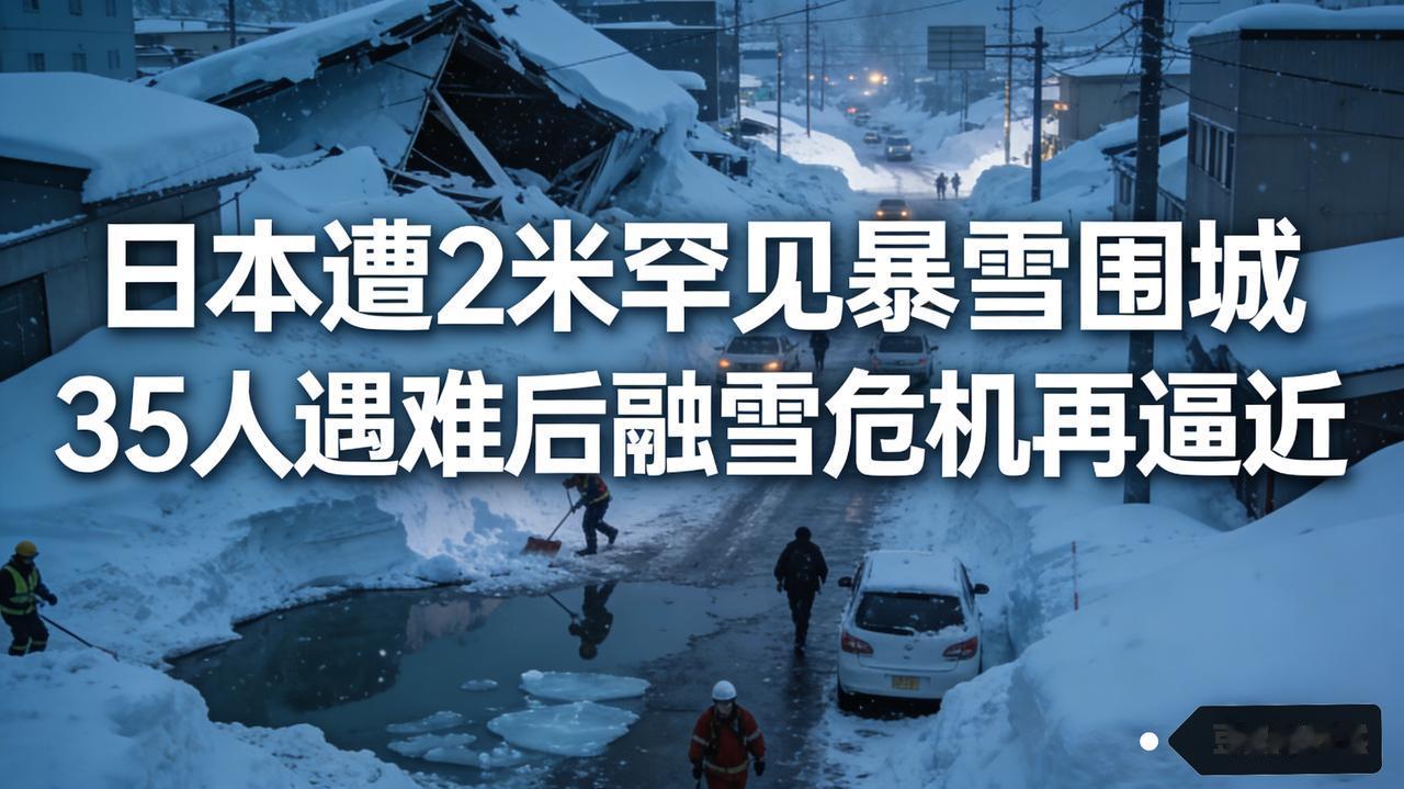 恐怖！日本遭2米罕见暴雪围城，35人遇难后融雪危机再逼近
 
北极冷空气团盘踞日