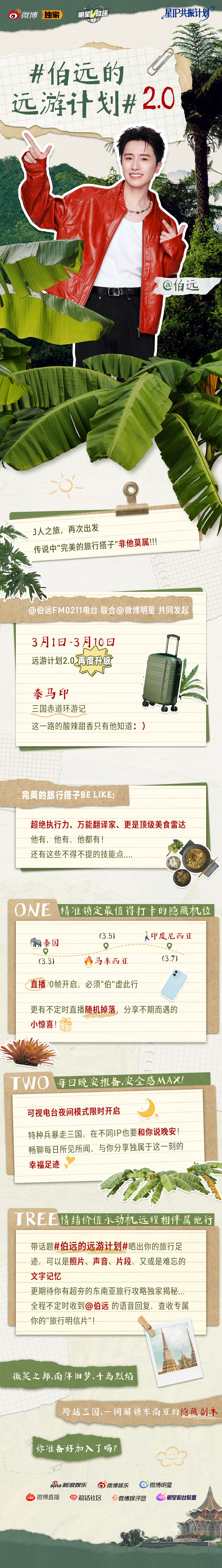 伯远的远游计划 2.0再度出发🛫 联合共同发起，泰马印三国赤道环游记，快来一起