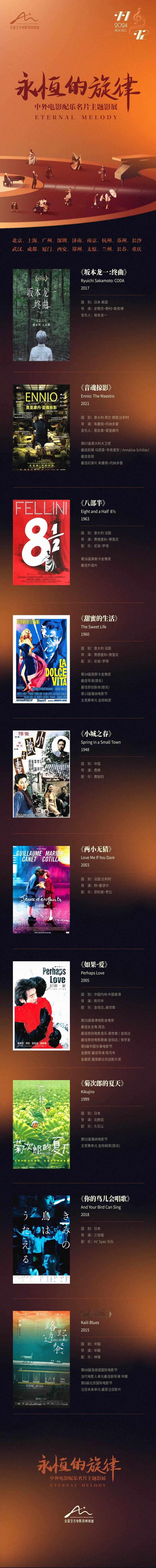 艺术电影放映联盟将从11月29日起在30家艺联影院举办中外电影配乐名片主题影展。
