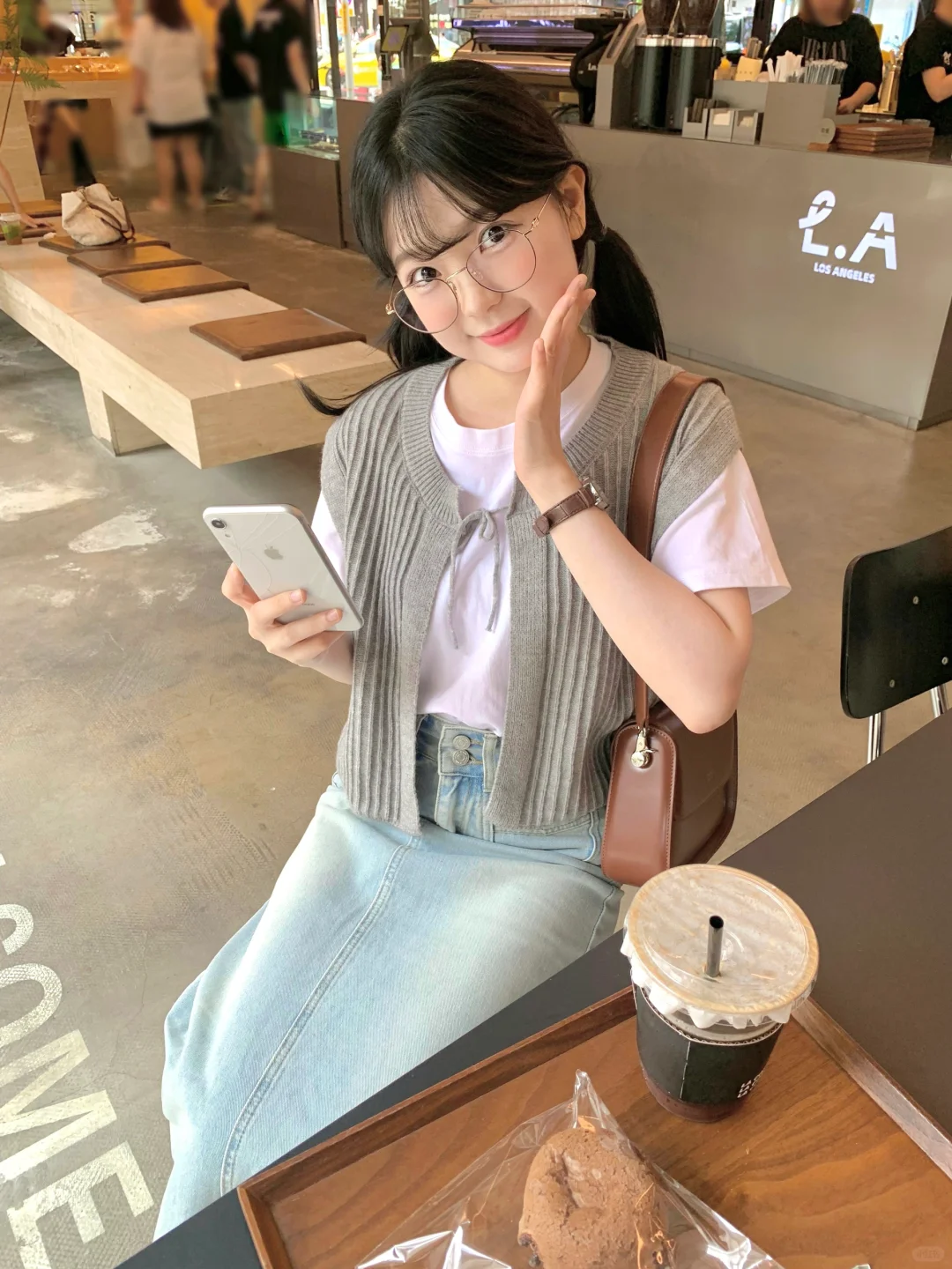 韩系🇰🇷可爱职场人☕️冰美式休闲穿搭🐻