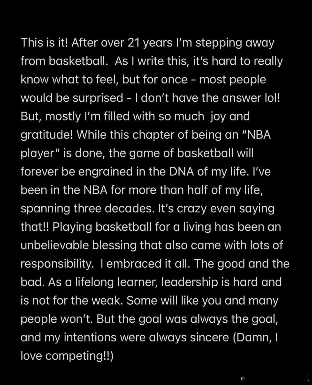 保罗正式宣布退役克里斯保罗正式退役  05届再无球员征战NBA意料之外却又情理之