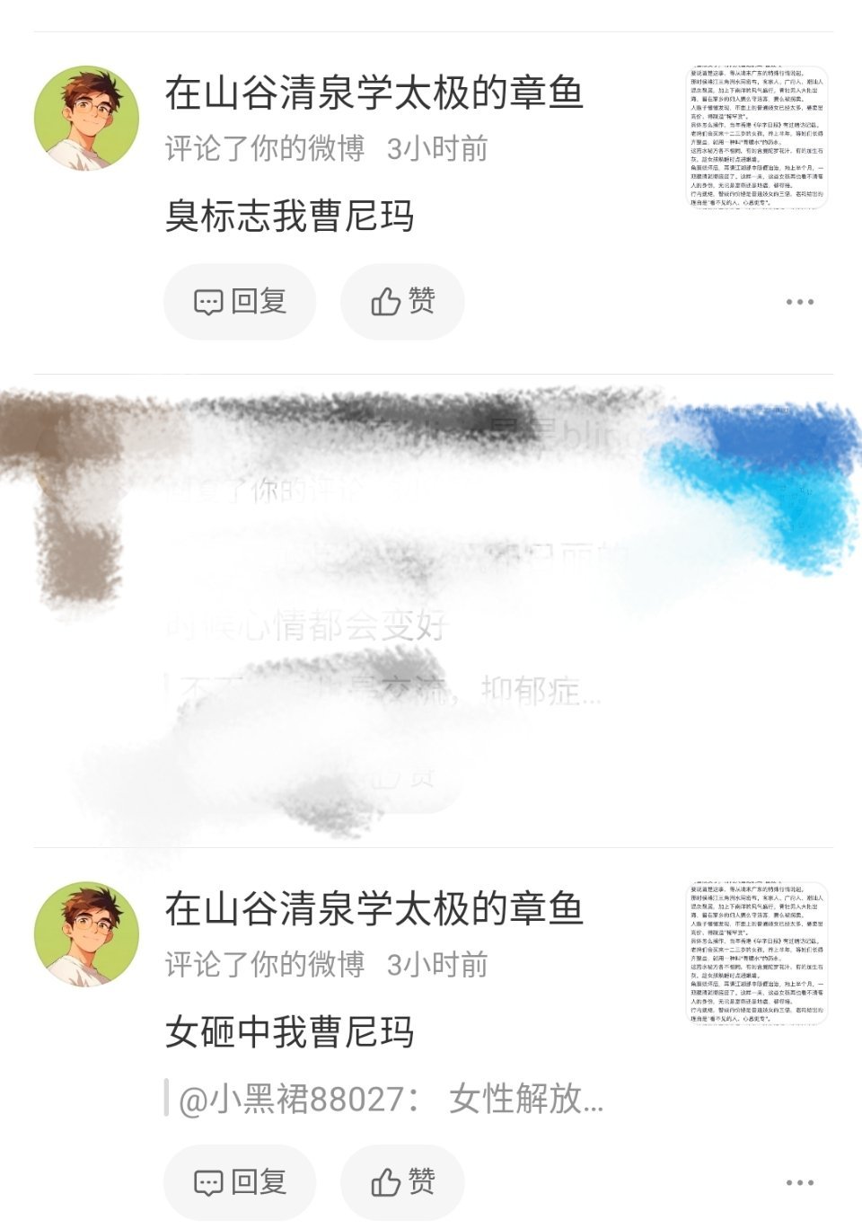 看我《瞽妓》那篇阐述历史的博文下看到bro这样的辱骂，甚至是对留言的无辜人的辱骂