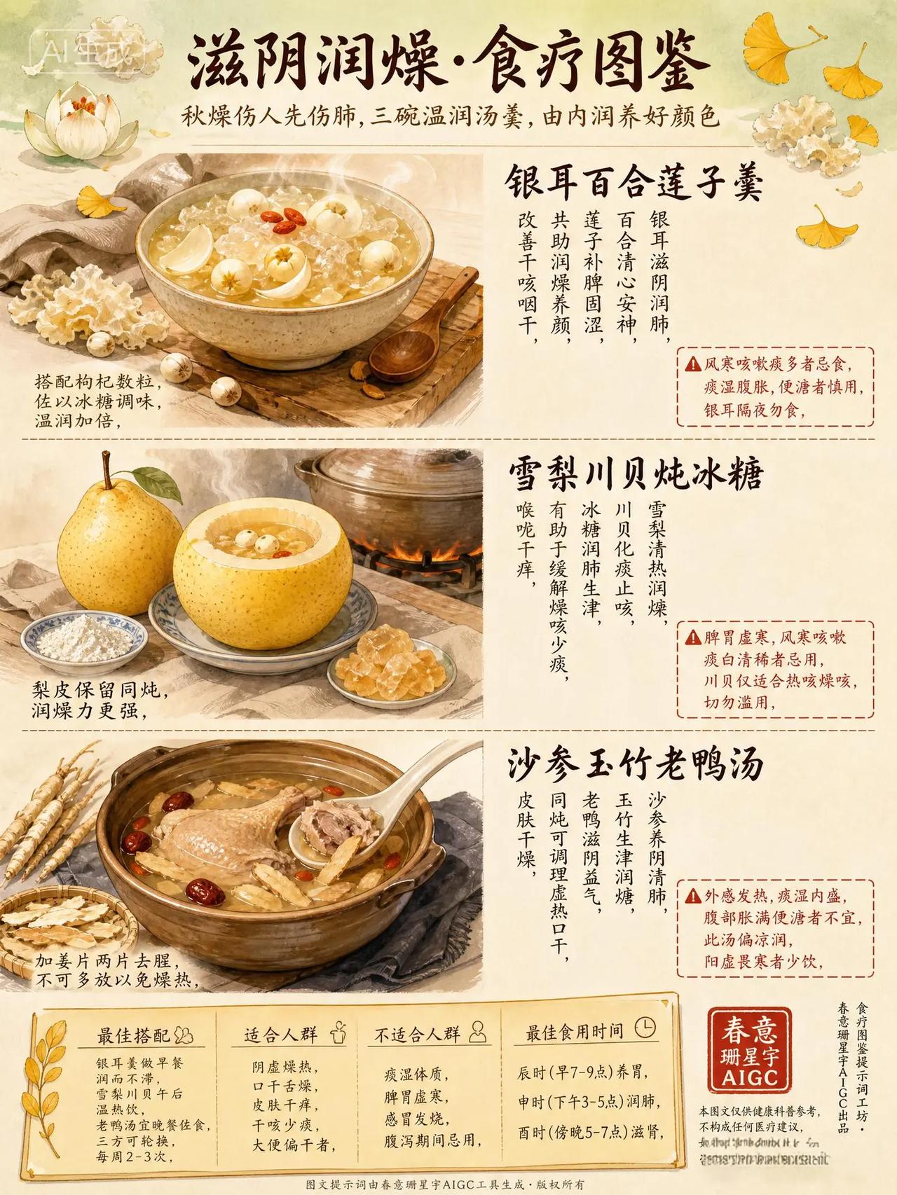 川贝用错反伤身！立秋润燥别乱吃😨。银耳撕得越碎胶越多！川贝只对热咳有用！立秋润