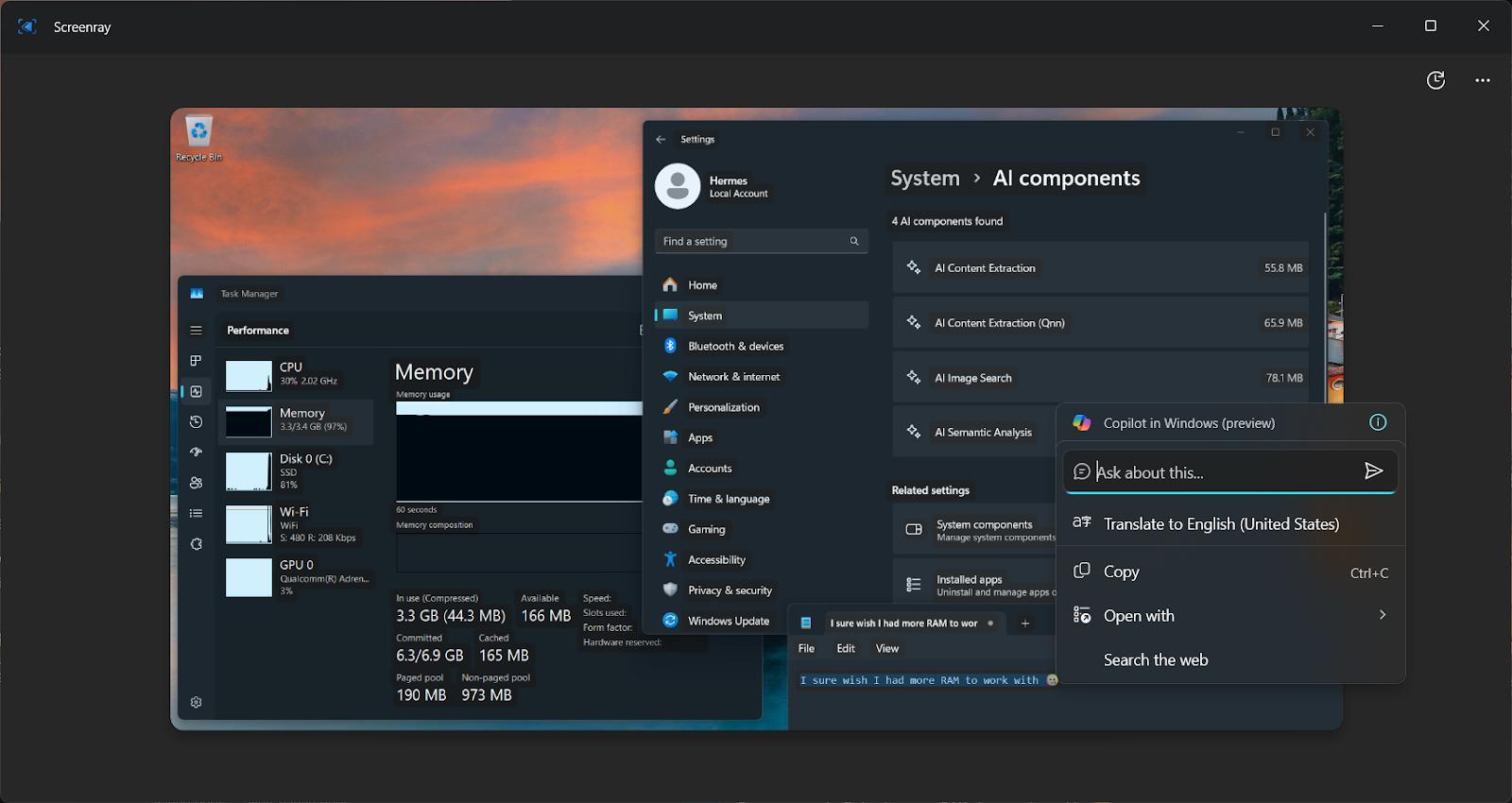 Windows Recall（预览版）的一些新改进已经曝光，包括：- Windo