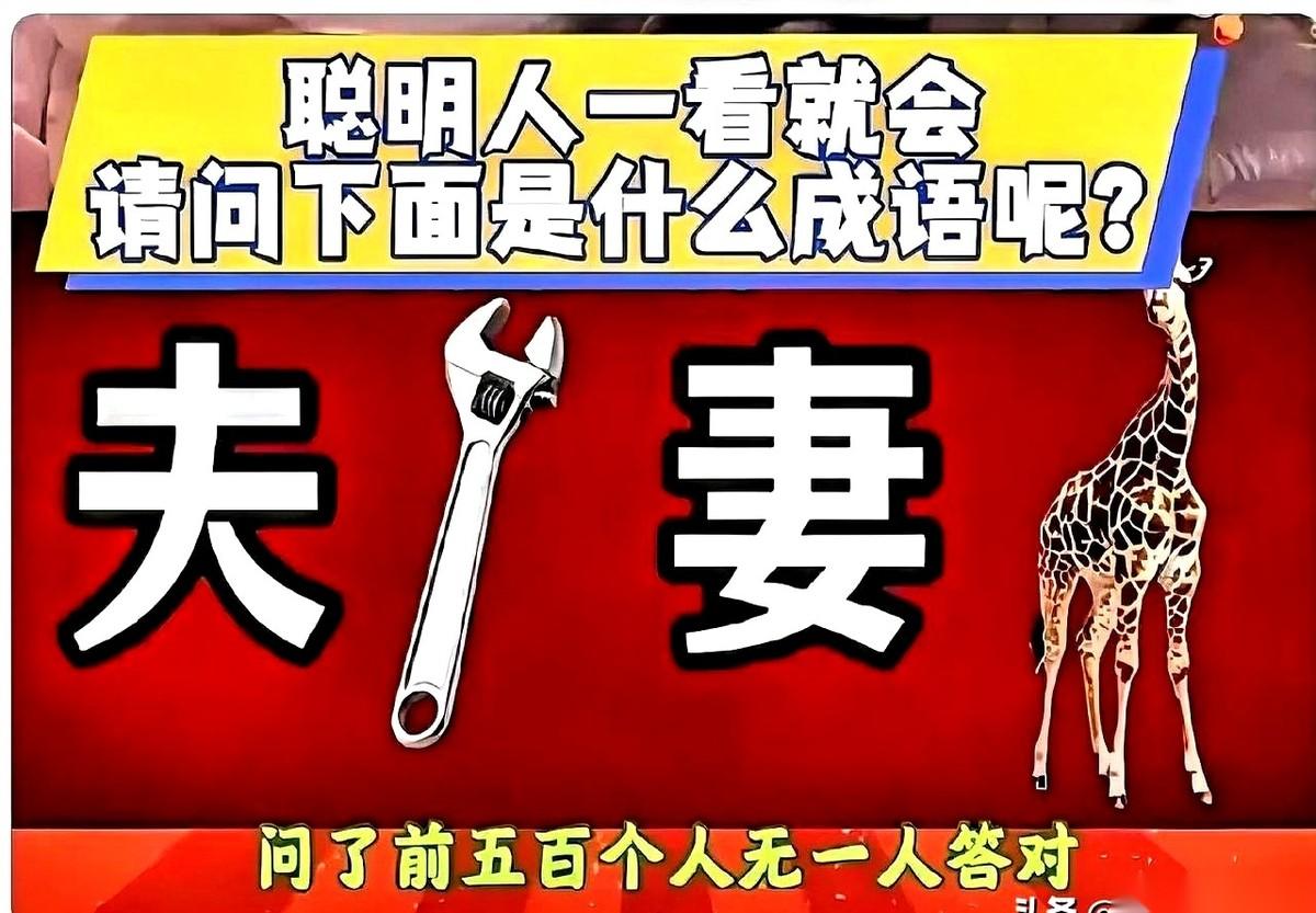 一张图，一个成语，据说直接干翻了500号人。
从早上问到下午，愣是没一个说对的。