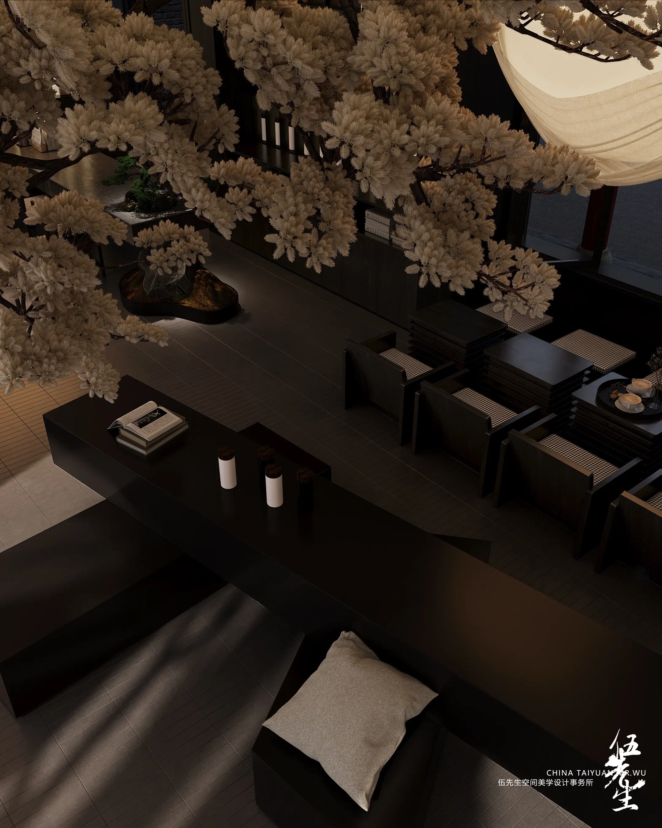 设计师伍先生。文旅咖啡吧设计酒吧设计