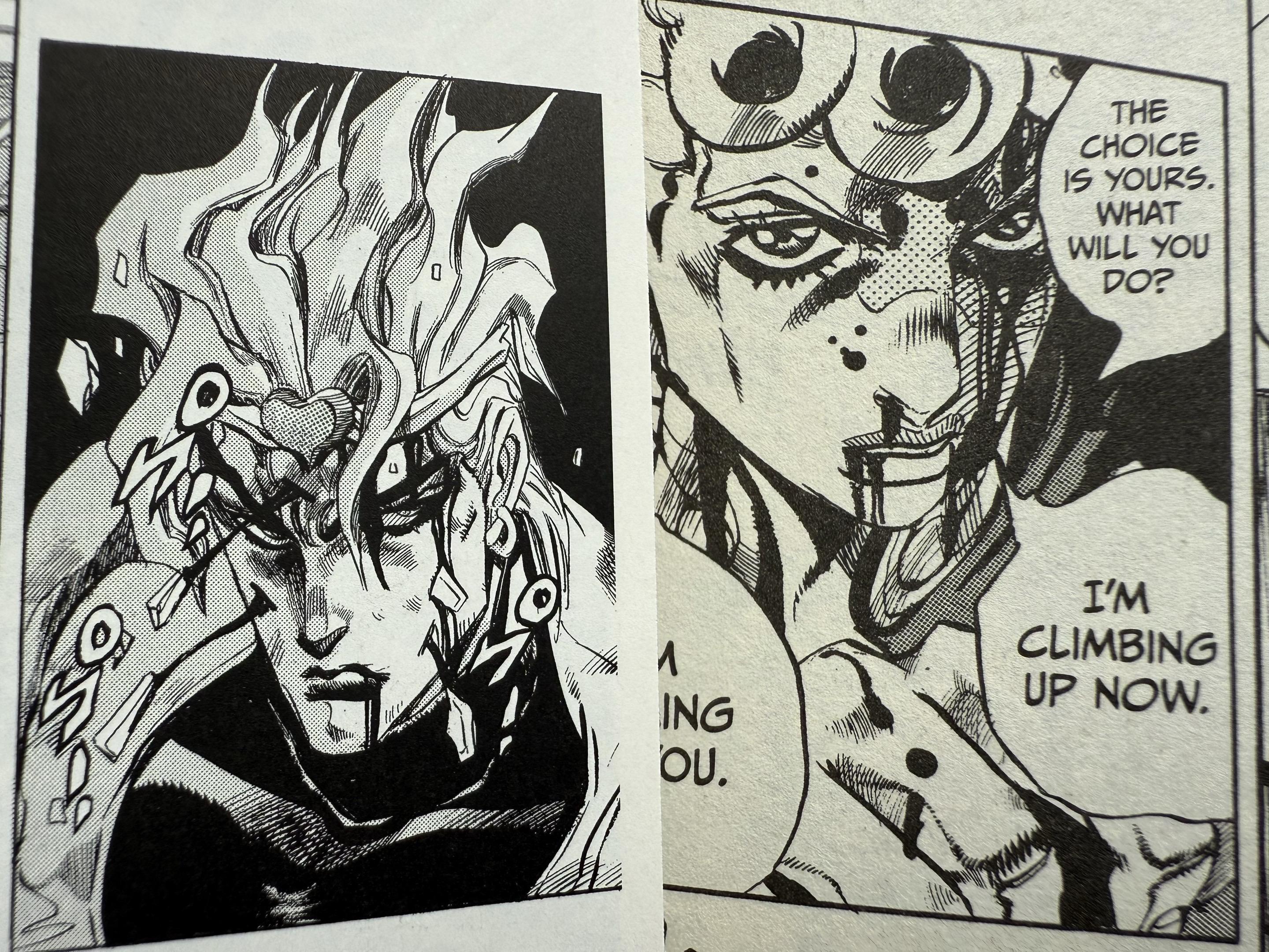 JoJo漫画中的设计。爱心元素和赛亚人发型都在，不过在刘海上融入了大卫...