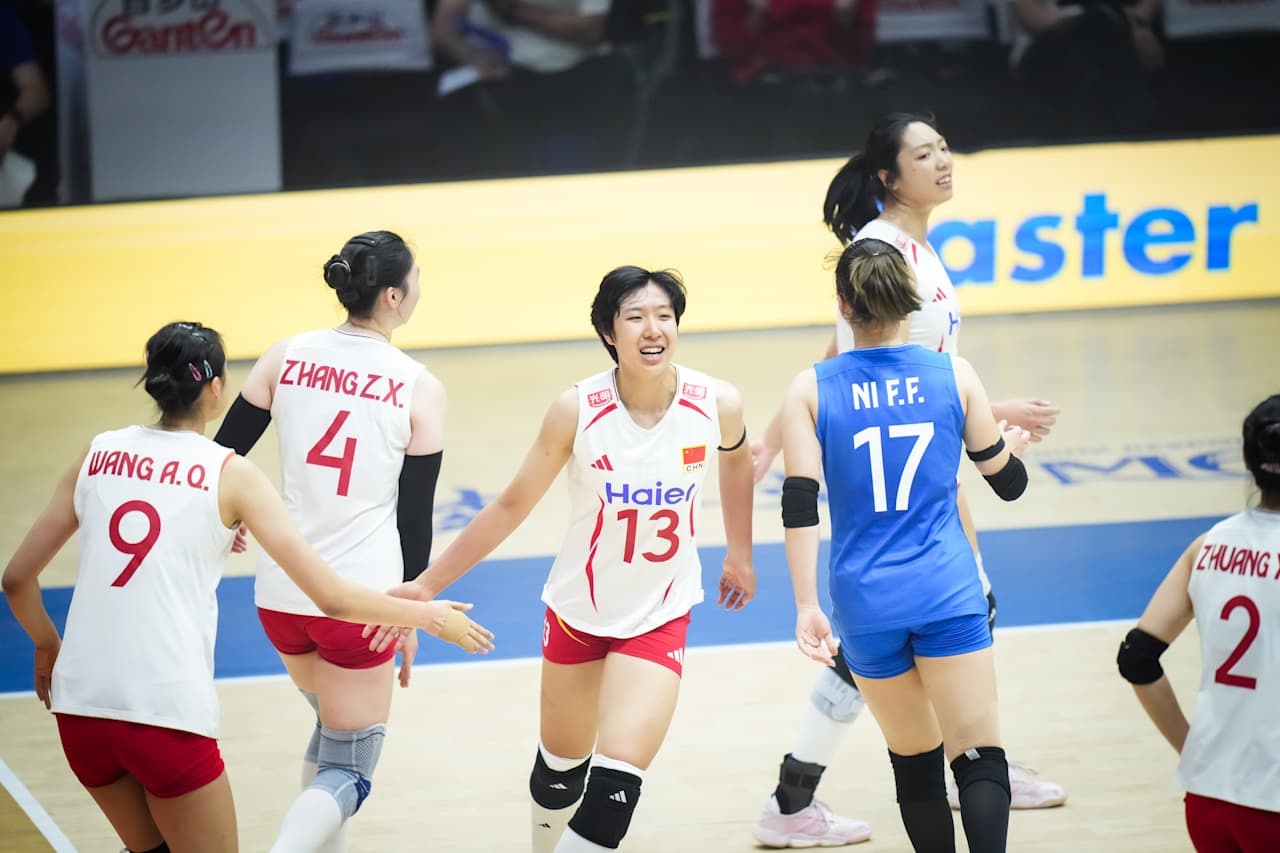 VNL女排6.6日比赛结果：比利时3比2泰国、中国3比0塞尔维亚、巴西3比0保加