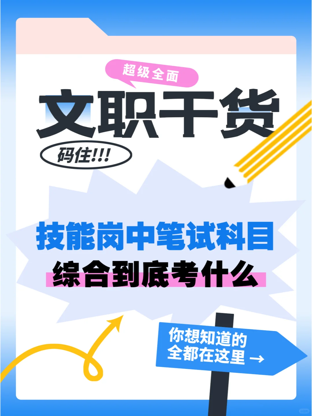 技能岗中笔试科目为“综合”到底考什么？