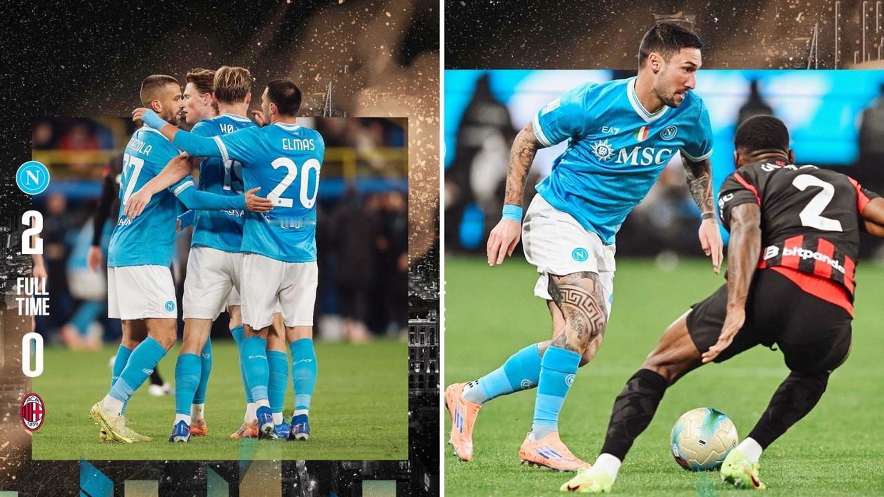 意大利超级杯半决赛，那不勒斯2-0击败AC米兰，闯入决赛。
内雷斯率先破门，霍伊