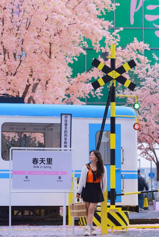 没人❗️出片💯上海就能✅日本同款樱花列车❗️