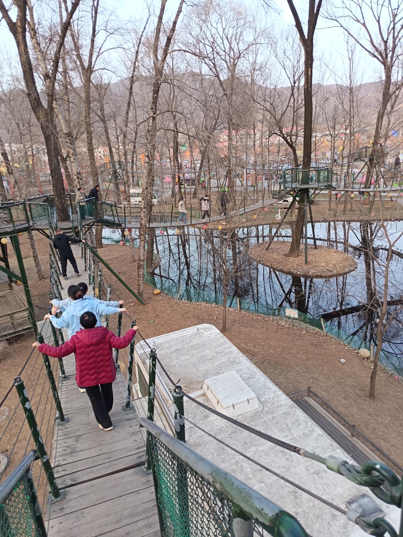 冬日漫步，林间小径，暖阳洒落，悠然自得。