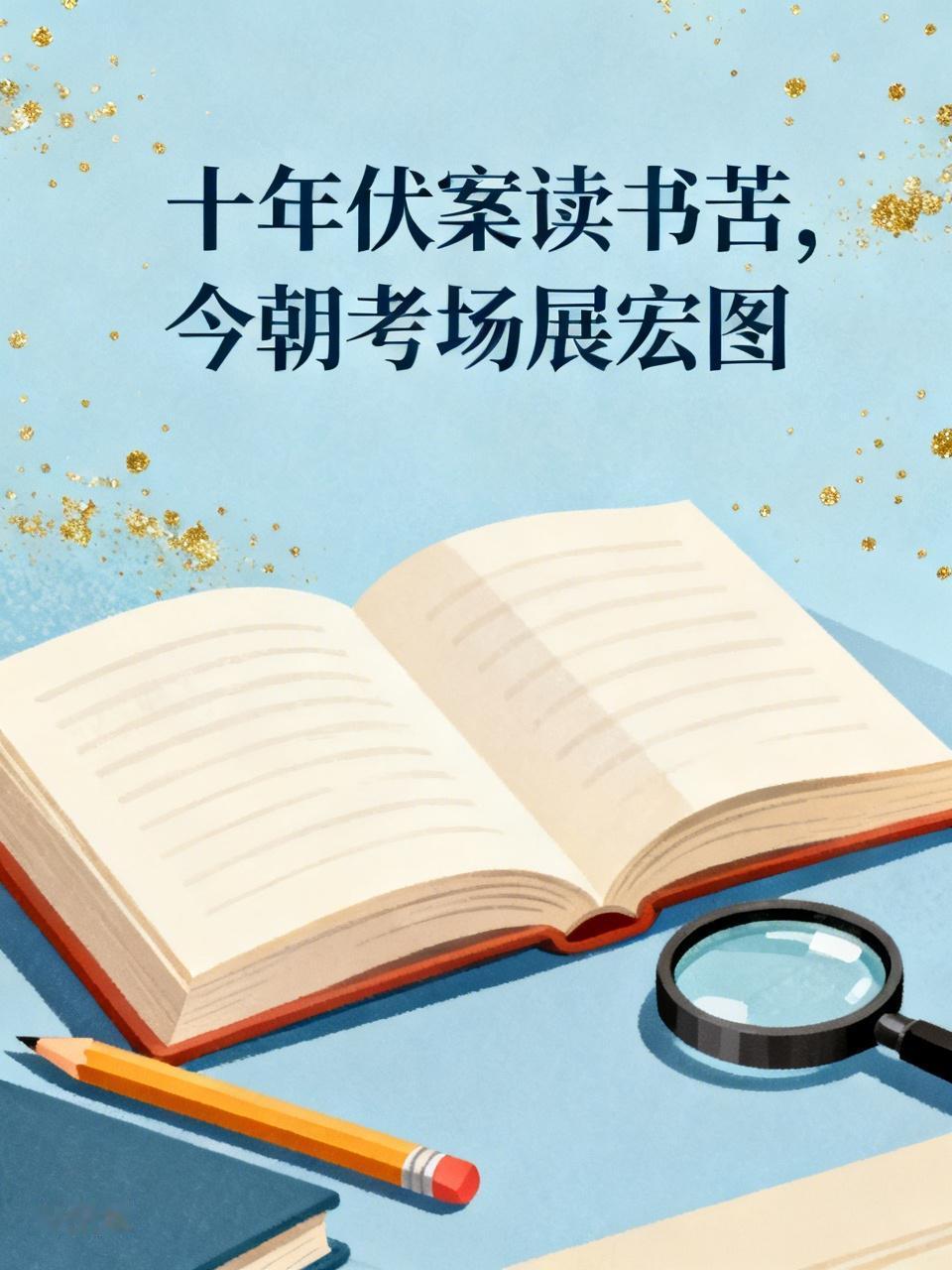 十年伏案读书苦，
今朝考场展宏图。
放平心态从容考，              